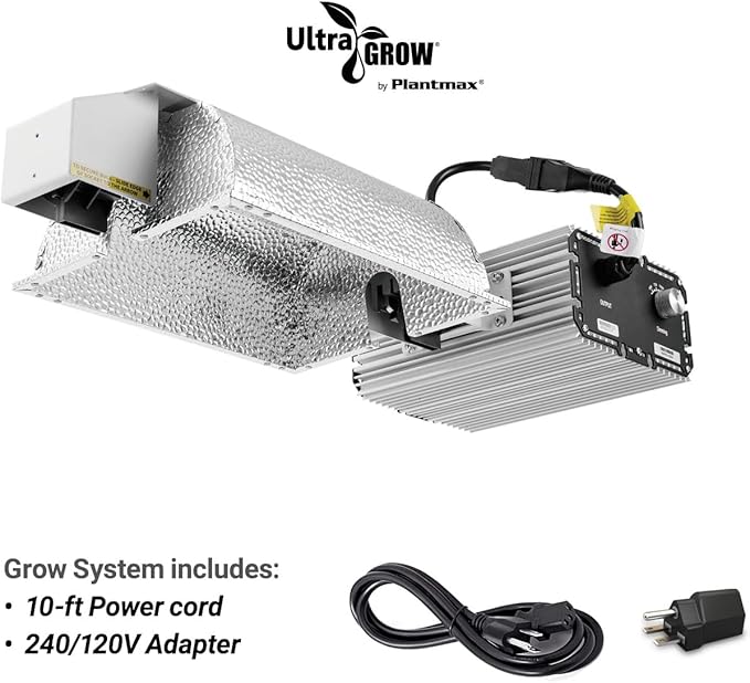 UltraGrow – Classic 1000W DE Double Ended HID Grow Light System with HID Bulb, Dimmable Ballast for Indoor Growing (Classic & MH)