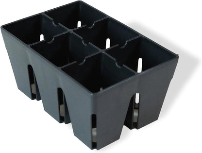 Epic Gardening Reusable Seed Starter Tray - Easy Watering Seed Starting Trays - Gardener Friendly Plant Trays for Seedlings | UV-Treated & BPA-Free -6-Cell Seed Starting Trays - 6 Trays/Black