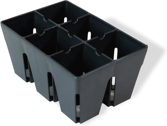 Epic Gardening Reusable Seed Starter Tray - Easy Watering Seed Starting Trays - Gardener Friendly Plant Trays for Seedlings | UV-Treated & BPA-Free -6-Cell Seed Starting Trays - 6 Trays/Black