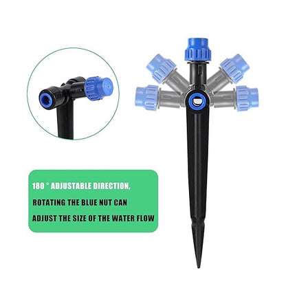 65.6FT Quick-Connect Drip Irrigation Kit with Adjustable Fan-Shaped Drippers for Garden Watering, Saving Water Automatic Irrigation Equipment for Greenhouse Raised Bed and Plants Vegetable Garden