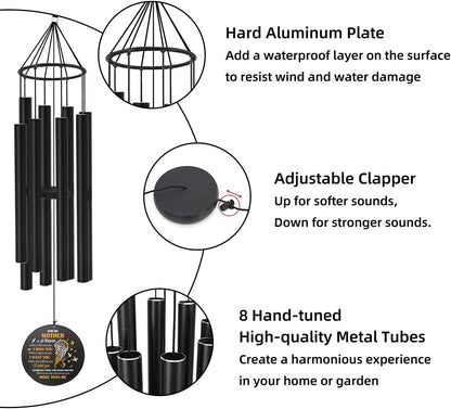 Personalized 36" Healing Memorial Wind Chimes for Outside, Bereavement Gift of Comfort for Loss of Mother, Father or Husband, A Soothing Remembrance for Your Garden and Patio