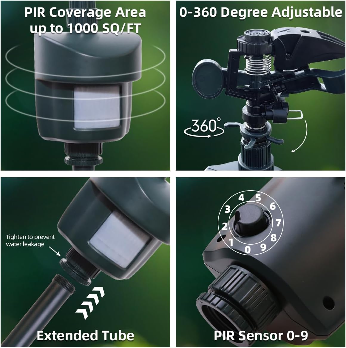 Motion Activated Sprinkler to Deter Animal Cat, Birds, Dogs Repellent Outdoor Lawn Motion Sensor Water Sprinkler for Garden 2 Pack