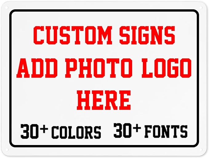 Custom Signs Outdoor，12x8inch Personalized Metal Parking Signs For Business,Intersection Signs,Road Signs,Outdoor Garden Signs,Workplace,Office,Home,Hazard Decorative Signs., Horizontal