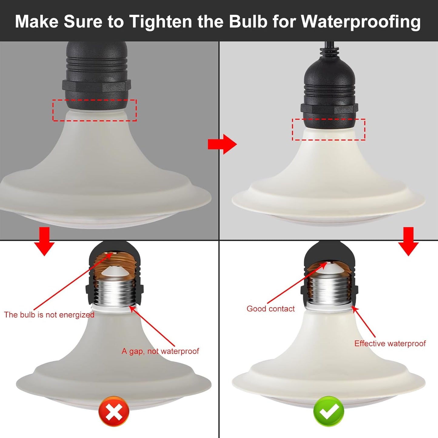 Outdoor LED Grow Lights, Waterproof String Grow Light, Full Spectrum Plant Growing Lights with 42Ft Cord, 12 Lights for Outdoor, Greenhouse Planting, Rainproof and Windproof