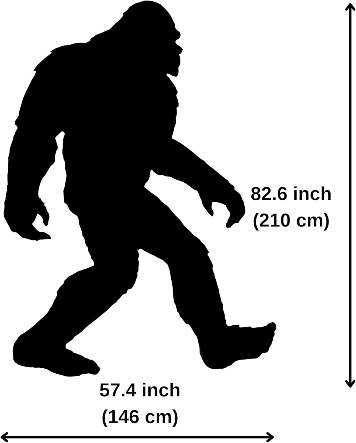 Giant 7 Foot Bigfoot Yard Decoration – All-Weather Durable PVC Sasquatch Silhouette | Outdoor Lawn & Garden Sculpture, Rustic Patio & Cabin Decor