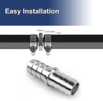 5/8" Hose Barb Splice Coupler Repair Fitting Aluminum Adapter 2Pcs