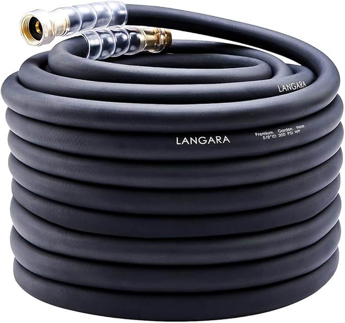 Heavy Duty Premium Garden Hose 90ft x 5/8", 300PSI Working, 1000PSI Burst, Water Hose with Transparent Swivel Handle - Hot/Cold Water - Five Layered Braiding for Durability
