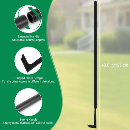 49.2” Long Handle Crack Weeder, 3 Adjustable Length Crevice Weeding Tool Manual Weeder Puller for Sidewalk, Paver, Wall Gaps, Lawn Yard Gardening Tool (Black)