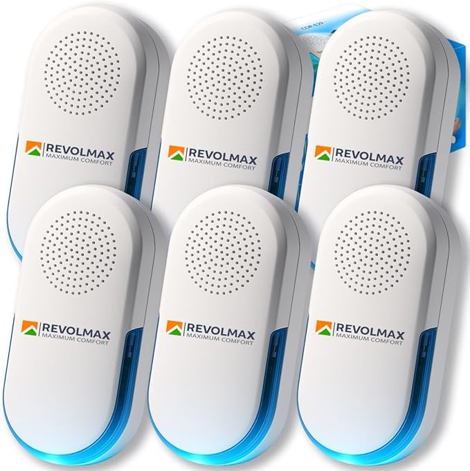 CORE 29 Ultrasonic Pest Repeller, 6Pack – Indoor Plug-In Pest Control, Up to 1600 sq ft per Unit, Chemical-Free Mouse Rat Roach Ant Spider Flea Mosquito & Ultrasonic Bat Repeller with Soft Night Light