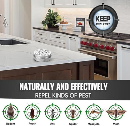 Pest Repellent, Rodent Repellent for Car Engines, Mouse Repellent, Keep Rodent, Roach, Mouse, Moth and Spider Away from House, Safe Around Kids, Pets & Plants, 120 sq ft Coverage - 2P
