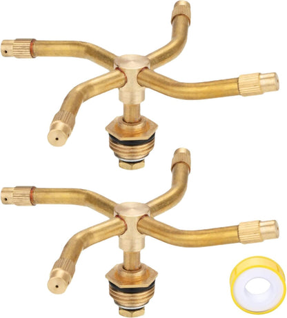 3/4 Arm Automatic Rotary Sprayer, Automatic Rotary Whirling Sprinklers for Plants 360 Degree Rotation Irrigation System Sprinkler Head Spray Diameter of 7-11 Meters for Garden Yard Lawns (2PCS)