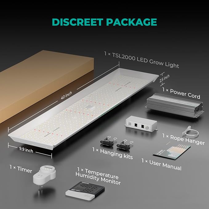 MARS HYDRO TSL2000 300W Led Grow Lights for Indoor Plants, Full Spectrum Dimmable Daisy Chain Growing Lamps for Seed Starting Vegetables Bloom in 4x2/5x3 Grow Tent Greenhouses