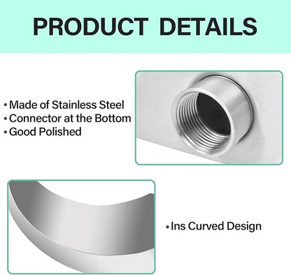 Stainless Steel 304 Pool Fountain Silver Color for Ground Pools Garden Outdoor Waterfalls Sheer Descent Pond Water Feature-15.7" Height