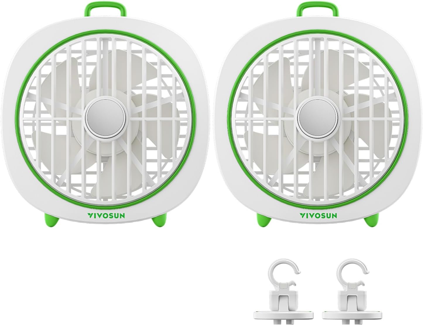 VIVOSUN AeroWave D4, 4” Grow Tent Clip Fan with Detachable Hook, 3-Speed Strong & Quiet Airflow, Adjustable Airflow Angle for Hydroponics, Circulation & Cooling, White, 2-Pack