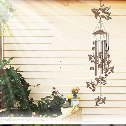 Outdoor Flying Pigs Wind Chimes Decor, Portable Mobile Wind Catcher, Sympathy Wind Bells, Memorial Gifts for Mom, Housewarming, Blessing WindChimes(Outside/Indoor/Home/Porch/Yard/Garden Decorate)