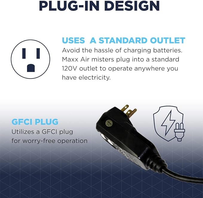 Maxx Air Heavy Duty Industrial 40 Gallon Portable Outdoor Misting Fan - Powerful Misting Outdoor Fan - 180 PSI Swamp Cooler for Cooling Large Areas