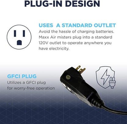 Maxx Air Heavy Duty Industrial 40 Gallon Portable Outdoor Misting Fan - Powerful Misting Outdoor Fan - 180 PSI Swamp Cooler for Cooling Large Areas