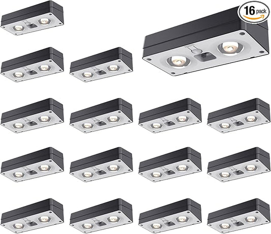 Solar Fence Lights 16 Pack, 50 Lumens Outdoor Solar Lights with 12 Modes RGB Color Glow LED，Waterproof, Solar Lights for Patio, Backyard, Deck, Fence, Railing