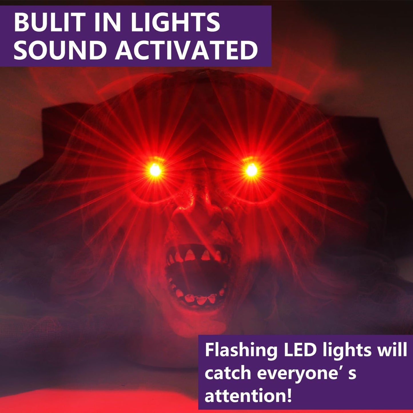 Halloween Light-Up Animated Zombie Groundbreaker with Creepy Sound for Halloween Outdoor,Lawn,Yard,Garden,Patio Decorations