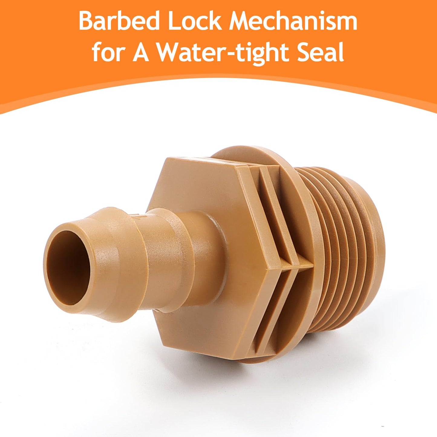 12 Pieces 3/4 Inch PVC to 1/2 Inch Drip Irrigation Adapter Fittings, 3/4" Male Pipe Thread(MPT) x 1/2" Drip Line Barbed Coupling Connectors 3/4-in PVC to 1/2-in Poly Tubing Adapter