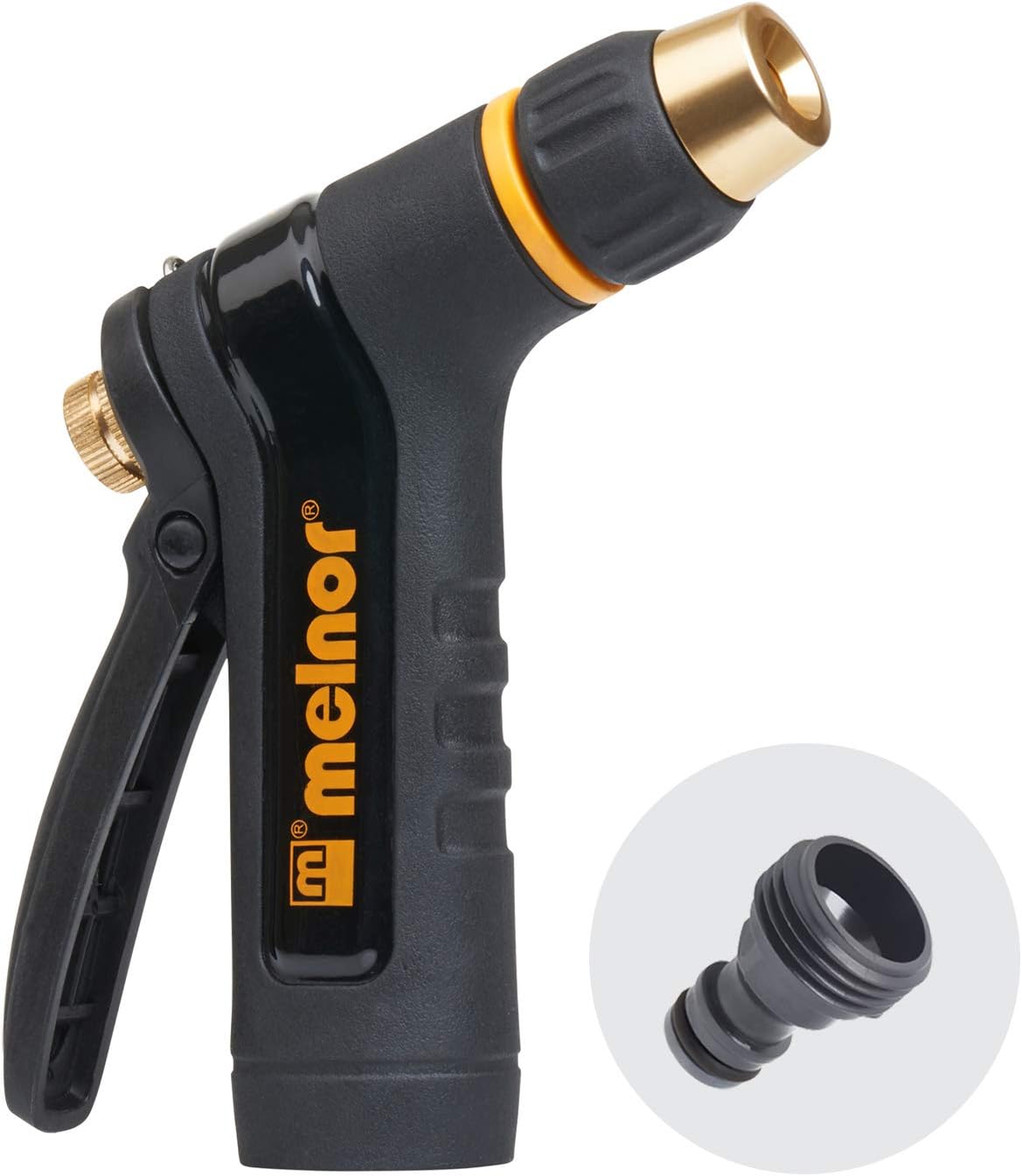Melnor 65084-AMZ XT Metal Rear Trigger Nozzle with QuickConnect Product Adapter Set, Adjustable Tip