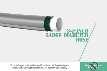 Blütezeit Retractable Garden Hose Reel 5/8'' x 100 ft, Heavy Duty Hose Reel Wall Mount with 3/4''GHT Brass Fitting, Automatic Slow Rewind, Any Length Lock, 180° Swivel, 9 Function Hose Nozzle