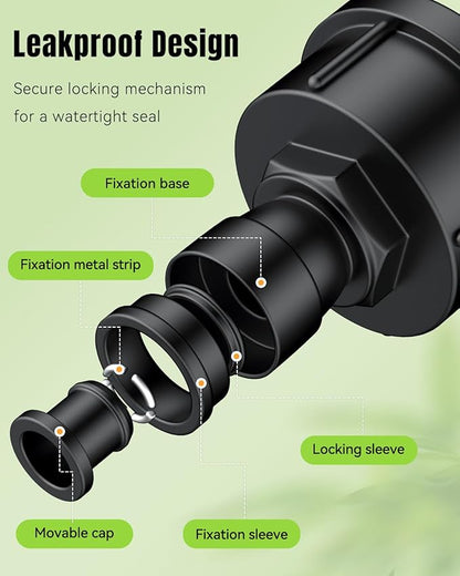 Pawfly 10 Pcs 3/4" to 1/4" Drip Irrigation Faucet Adapters, Quick Connect 3/4" FHT Faucet to 1/4" Tubing Connectors, Push-to-Fit Garden Hose Adapters, Anti-Leak Drip Irrigation Hose Connectors