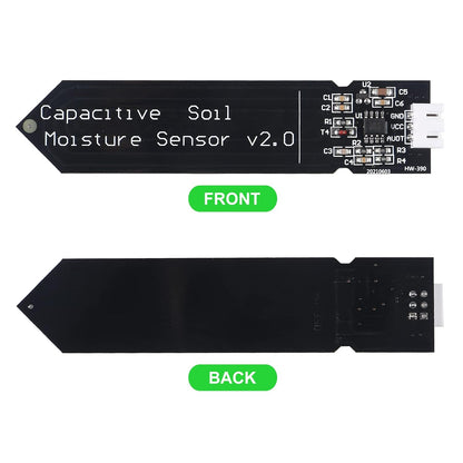 2 Sets Automatic Irrigation DIY Kit Self Watering System with Capacitive Soil Moisture Sensor 1 Channel 5V Relay Module and Water Pump + 2M Vinyl Tubing for Garden Plant Flower Herb Potted