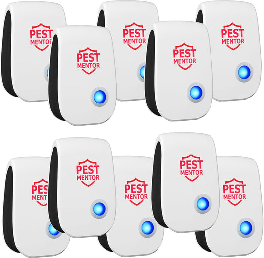 Pest Control Repeller 10 Packs Ultrasonic Mouse Rodent Rat Spider Roach Repellent Indoor Ultrasonic Pest Insect Bug Repeller, Pest Control Device for Home Mice Repellent Indoor, Insect Repellent