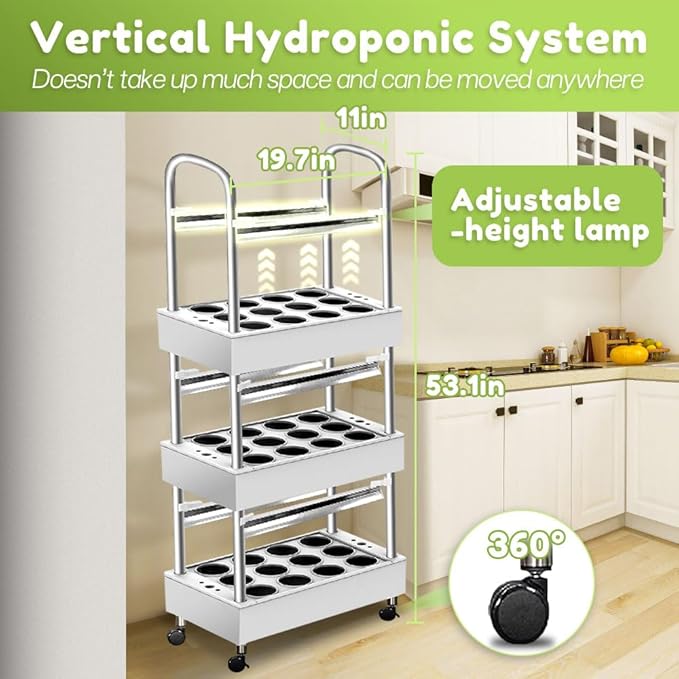 Hydroponics Growing System Plant Germination Kits Hydrophonic Planter for Indoor Garden Vegetable Herb Microgreens Growing Aerogarden Gardening 6 Large Pods(≈ 5X Small Pods)