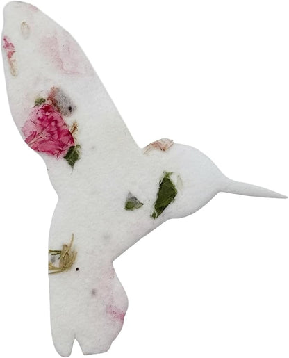 Wildflower Seed Paper - Set of 24 Hummingbird-Shaped for Funeral Favors, Memorial Gifts, & Sympathy Gifts for Loss of Father and Mother (Pink & Green)