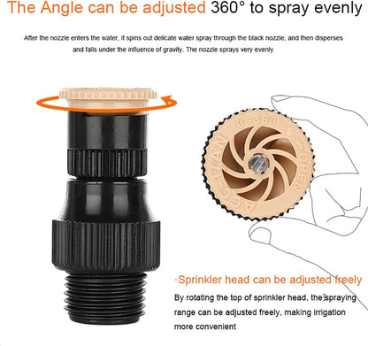 360° Rotation Auto Irrigation System Garden Lawn Sprinkler Patio, Garden Sprinkler Lawn, 90°/180°/360°, Adjustable at Will for Outdoor Grass Yard (5 PCS)