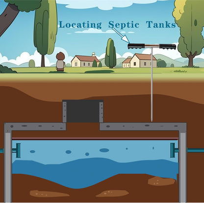 Soil Probe Rod for Septic Tank - 32-48 Inch Adjustable Grounding Tool,Stainless Steel with T-Handle Pipe Probe,for Locating Septic Tanks, Underground Pipes, Water Lines, and Gopher Runs (Portability)
