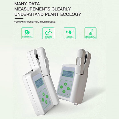 Plant Nutrition Tester, 4In1 Chlorophyll Meter High-Precision Detection of Chlorophyll and Nitrogen Content, Rapid Measurement, Data Storage and Analysis. Suitable for Agriculture, Research, Gardening