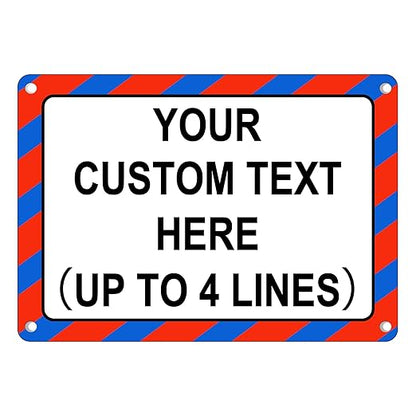 Custom Sign Outdoor 14x10 Inches Horizontal, Metal Gate Sign Personalized for Outside, Customized for Home, Office, Garage, Porch, Delivery Signage, .040 Aluminum, Rust Free, Waterproof(Color-border)