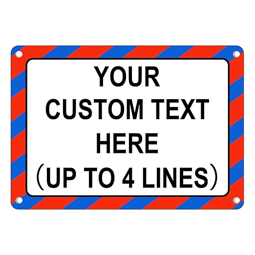 Custom Sign Outdoor 14x10 Inches Horizontal, Metal Gate Sign Personalized for Outside, Customized for Home, Office, Garage, Porch, Delivery Signage, .040 Aluminum, Rust Free, Waterproof(Color-border)