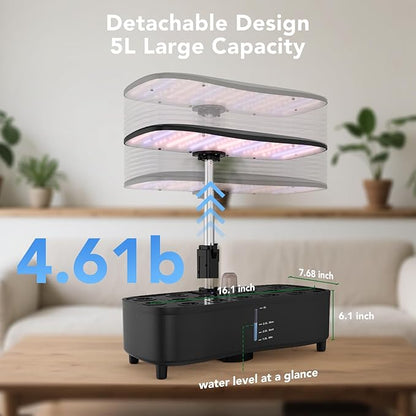 Sondiko Hydroponics Growing System Kit with Atomization Technology, Indoor Garden kit with 48W LED Grow Light, Quiet Water Pump, Automatic Timer, Height Adjustable, 5L Large Tank Plant Germination Kit