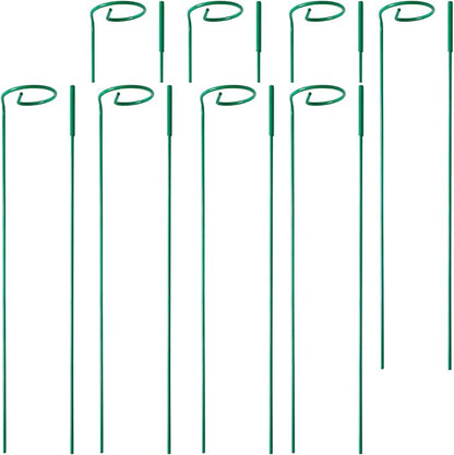 8 Pack Plant Stakes,Plant Support Stakes for Two Sizes(16 or 32 Inches),Plant Stakes for Outdoor Plants,Garden Flower,Tomato(Green)