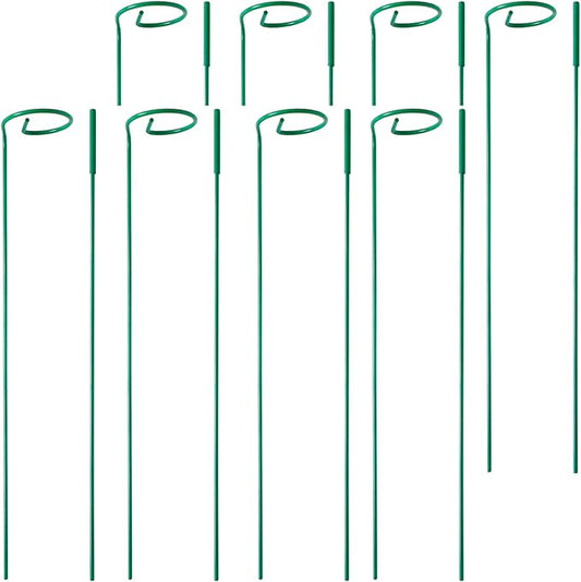 8 Pack Plant Stakes,Plant Support Stakes for Two Sizes(16 or 32 Inches),Plant Stakes for Outdoor Plants,Garden Flower,Tomato(Green)