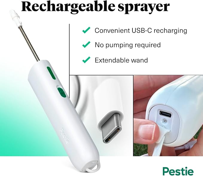 Pestie Rechargeable Garden Sprayer and Bag, for Home and Lawn, Effortless Application, Precision Control, Convenient for Indoor and Outdoor Use.