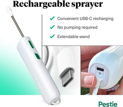 Pestie Rechargeable Garden Sprayer and Bag, for Home and Lawn, Effortless Application, Precision Control, Convenient for Indoor and Outdoor Use.