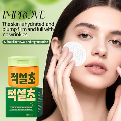 Korean Cica Toning Pads | Gentle Exfoliating Treatment for Dark Spots, Wrinkles & Redness | Brighter, Anti-Aging & Soothing Formula with Centella Asiatica (100 Count)
