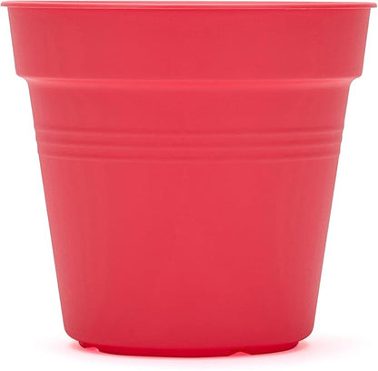 Mintra Home Garden Pots 4pk - Flowers, Herbs, Plants, Indoor, Outdoor, Colorful, Wholesale, Bulk (Coral, 17cm Diameter (6.6in))