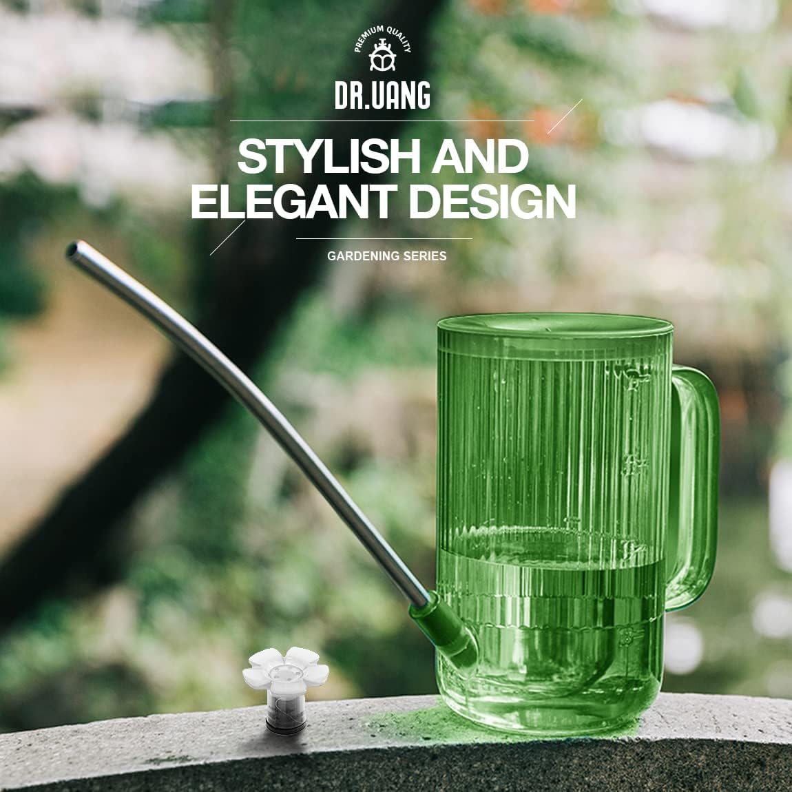 Small Watering Can Indoor Plants with Long Spout (1L, Green)