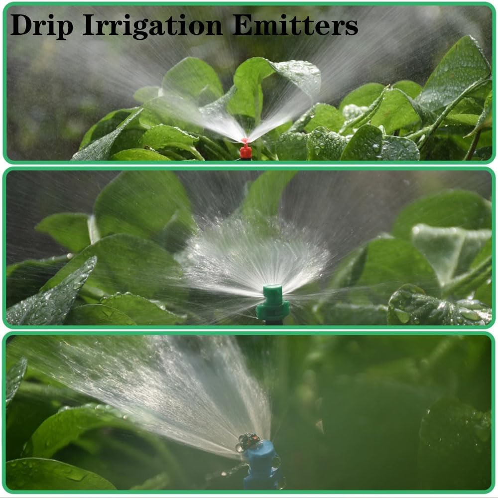 100PCS Drip Irrigation Emitters Micro Sprinkler Heads Micro Garden Lawn Water Spray Misting Nozzle Sprinkler Irrigation for Plant Irrigation Systems (Blue 90°)