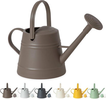 1 Gallon Watering Can for Plants, Watering Cans for Indoor&Outdoor Gardening, Water Can with Ergonomic Movable Handle (Brown)