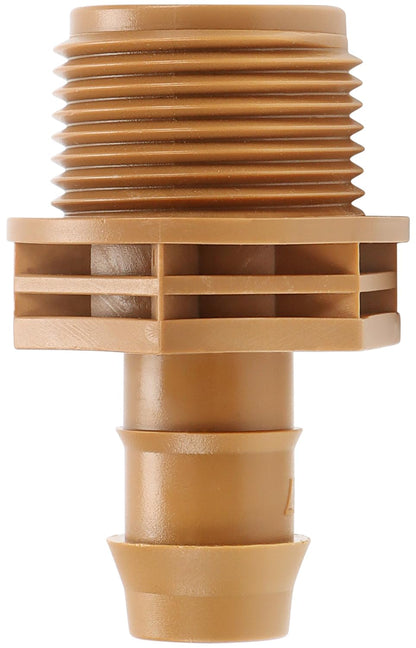 12 Pieces 3/4 Inch PVC to 1/2 Inch Drip Irrigation Adapter Fittings, 3/4" Male Pipe Thread(MPT) x 1/2" Drip Line Barbed Coupling Connectors 3/4-in PVC to 1/2-in Poly Tubing Adapter