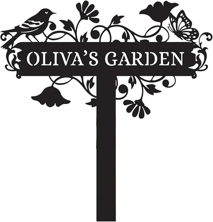 Metal Signs Customized | Personalized Garden Stake Metal Sign | Custom Metal Garden Sign | Personalized Garden Name Sign | Custom Sign Outdoor Metal | Gardening Decor Gifts for Gardeners