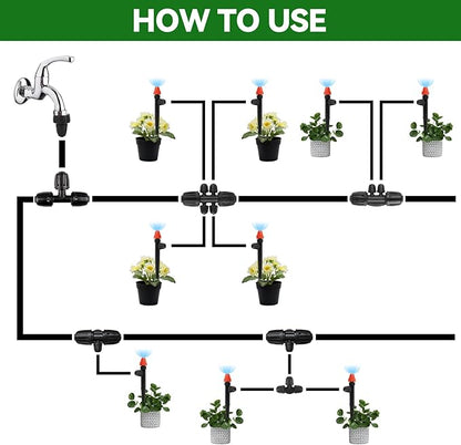 50PCS 1/4" Drip Irrigation Emitters, Kalolary Anti-Drop Locked Drip Irrigation Sprayer Parts for 4/7mm Tubing, Adjustable Micro Spray Misting Drippers with Lock for Garden Watering System (Orange)