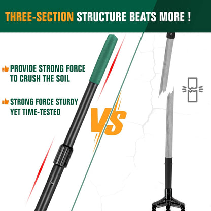 Rotary Cultivator Garden Tiller, Hand Cultivator with Detachable Thicker Tines&Strong Force Handle, Cultivators for Gardening, Rotary Tiller for Soil Mixing, Prepare New Garden